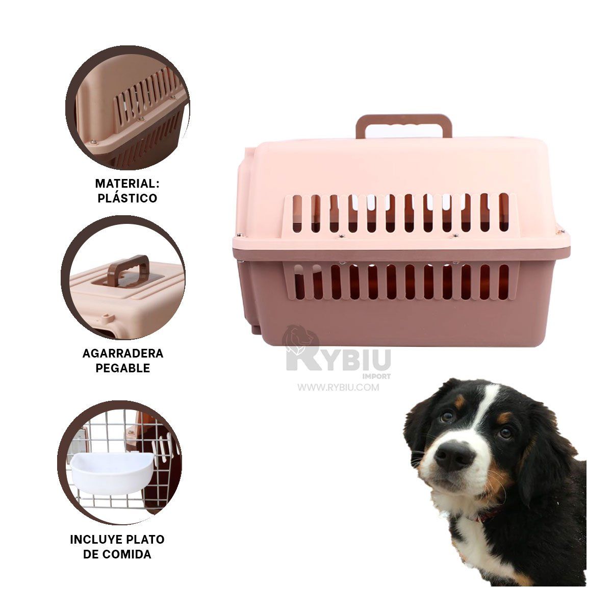 GENERICO - Transportadora de Plastico Pet L50 Marron Y+Regalo Agendita