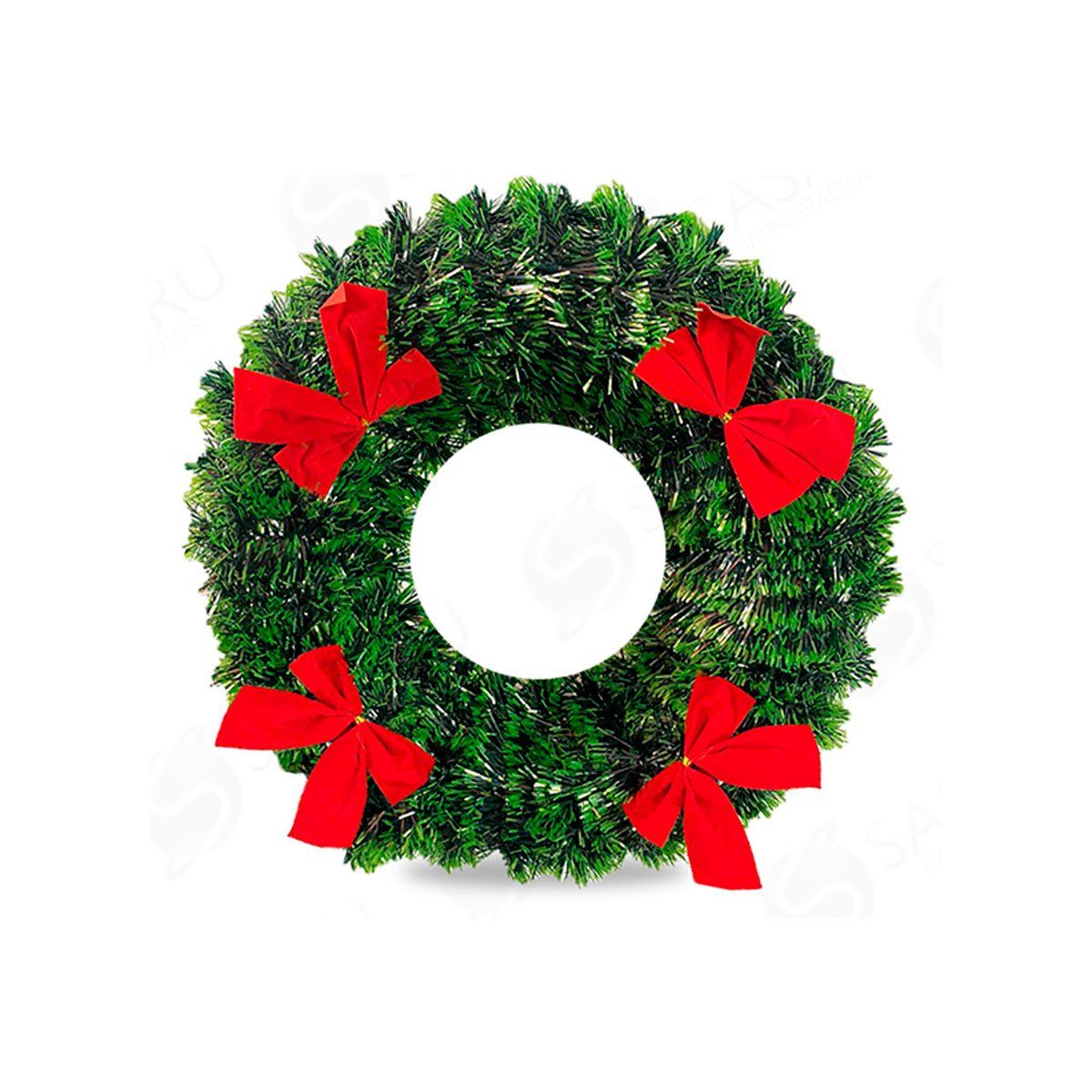 GENERICO - Corona Navideña Verde con Moños