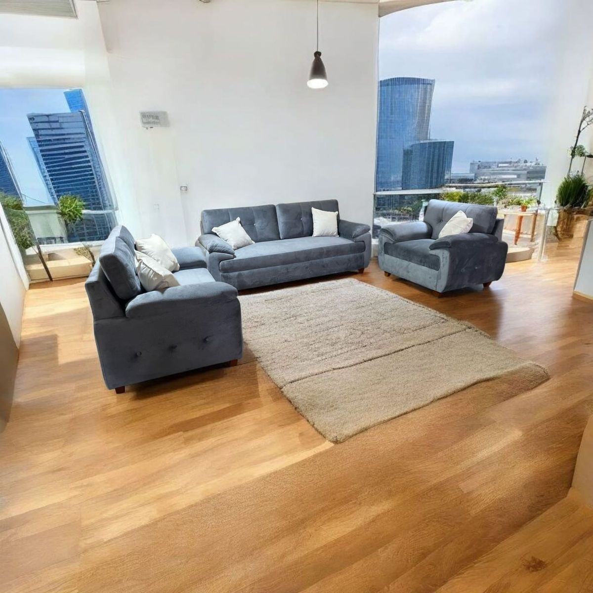 AMOBLART - sillon CANGREJO 3-2-1 color PLOMO 4 COJINES