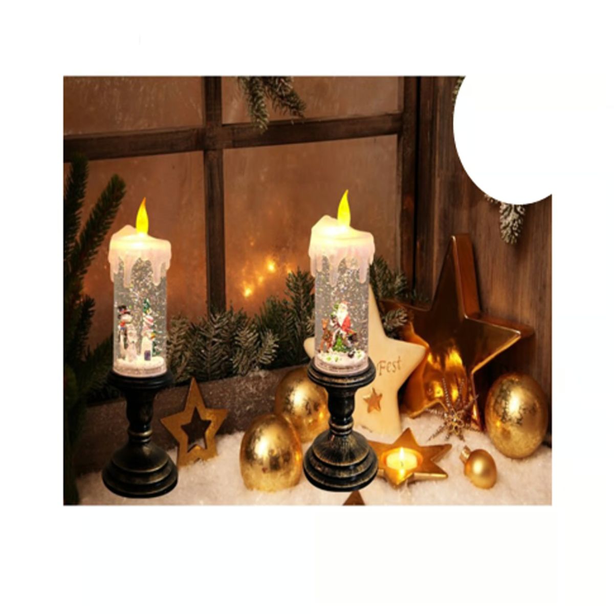 GENERICO - VELA LED NAVIDAD USB - SANTAPAPANOELMUÑECO DE NIEVE