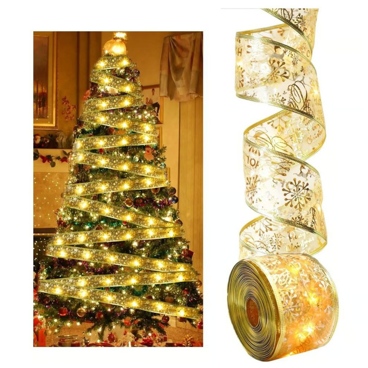 GENERICO - CINTA NAVIDEÑAS CON LUCES 10 METROS
