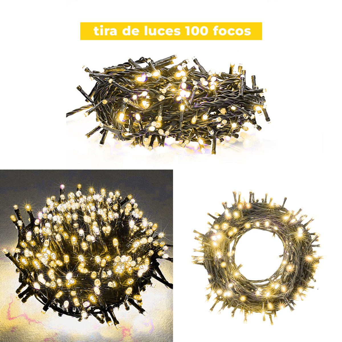 GENERICO - COMBO ARBOL NAVIDEÑO BLANCO 180 M.+ 24 BOLAS DORADO + LUCES