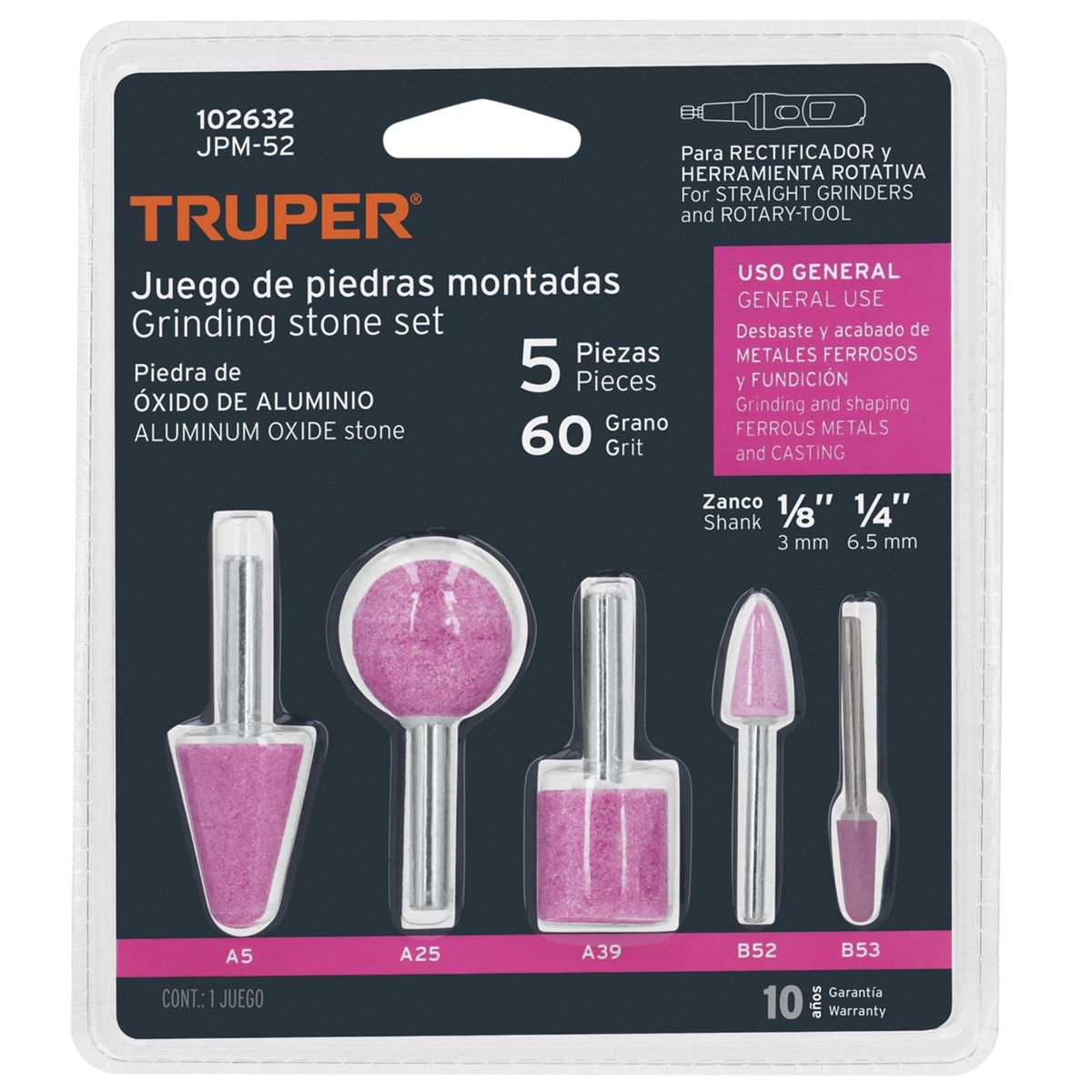 TRUPER - piedras montadas zanco 14 y 18uso general TRUPER