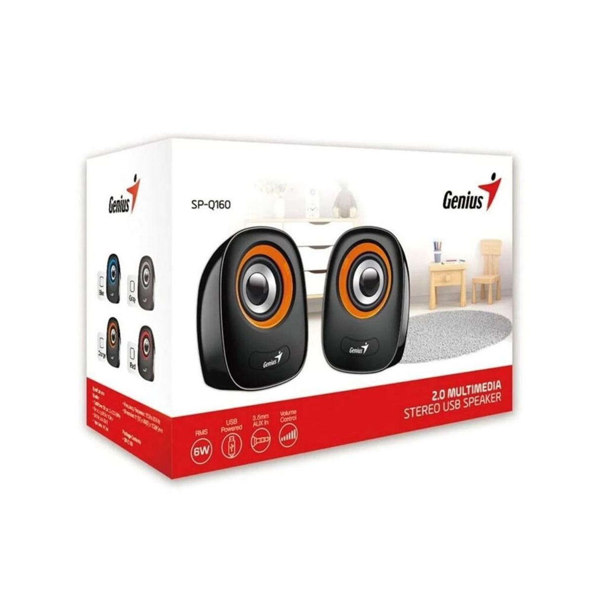 GENIUS - PARLANTE GENIUS SP-Q160 31730027402 6W USB POWER ORANGE