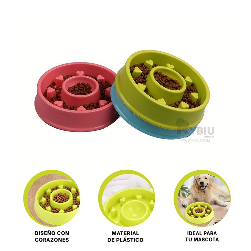 GENERICO - Comedero para Perro Circular de Tono Verde Y+Regalo Agendita