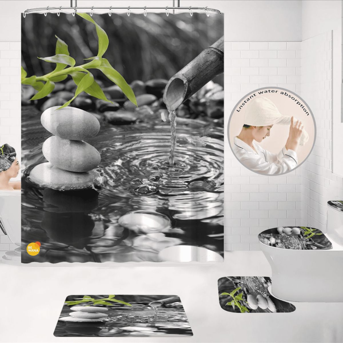 CASATEX - Juego De Baño Lujoso  De 7 Piezas Decorativas