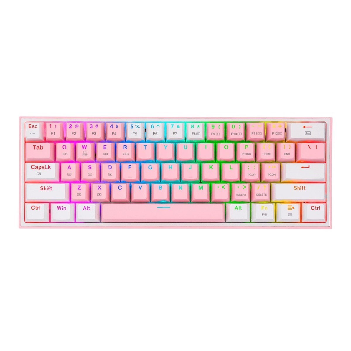 REDRAGON - Redragon - Teclado Fizz Pro K616 Wireless Switch Red Español PinkWhite