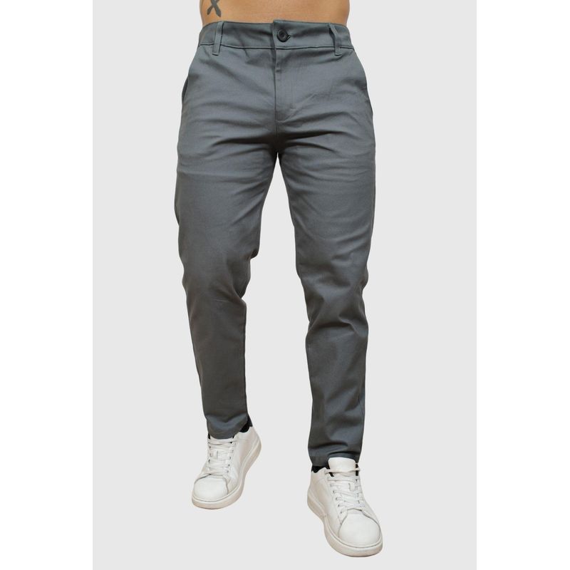 J JERAOUS - PANTALOM JERAOUS DRILL STRECH Verde Cemento