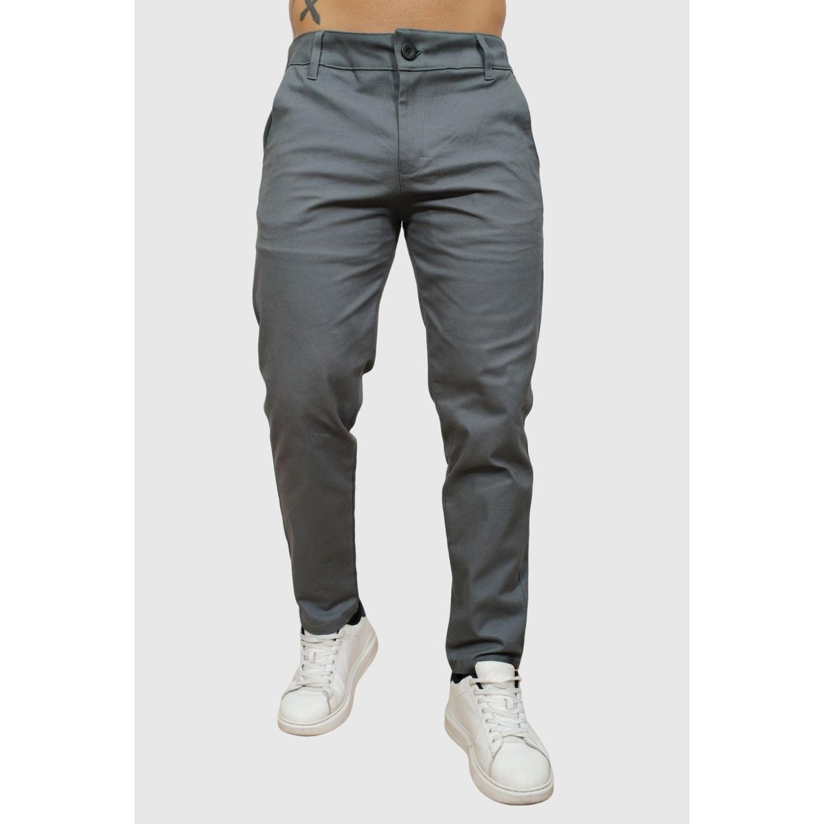 J JERAOUS - PANTALOM JERAOUS DRILL STRECH Verde Cemento