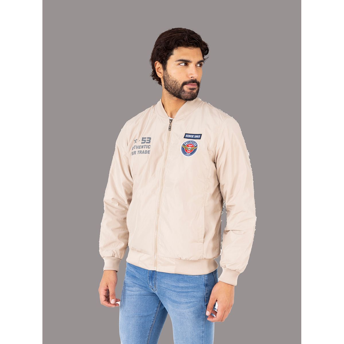 JUSTO - CASACA BOMBER JUSTO HOMBRE  BORDADO SLIM FIT