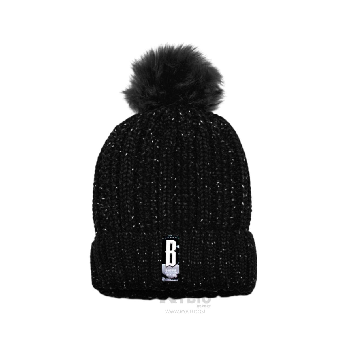 RYBIU IMPORT - Conjunto Gorro y Cuellera Tono Negro Y+Envoltorio de Regalo