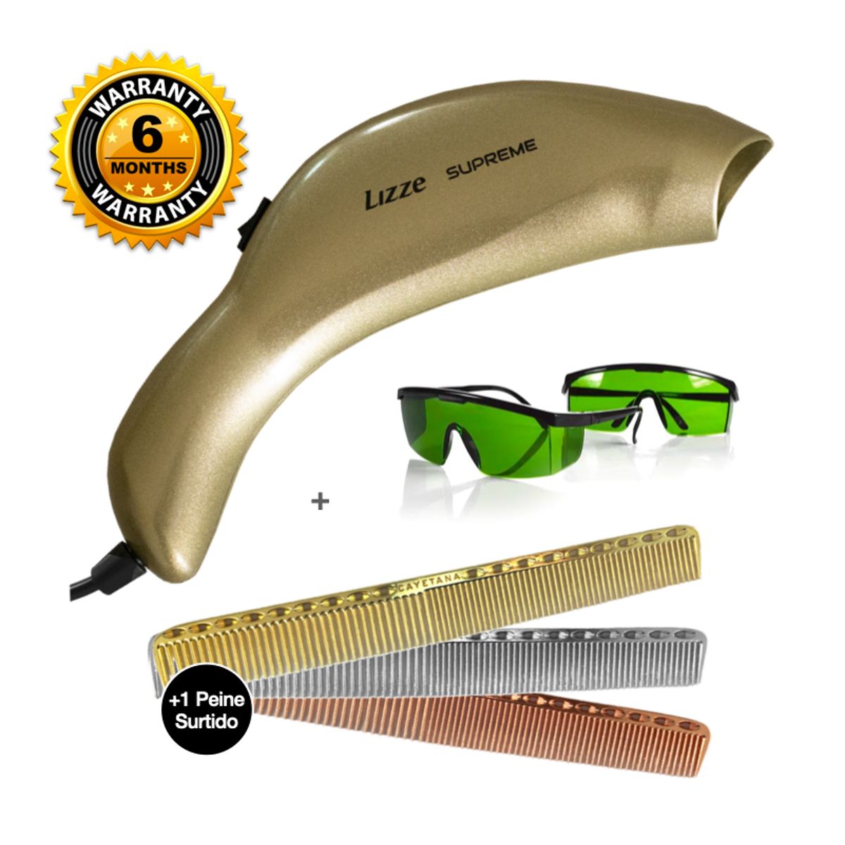 LIZZE - Photon/Laser 3 Luces Profesional Lizze SUPREME + peine surtido