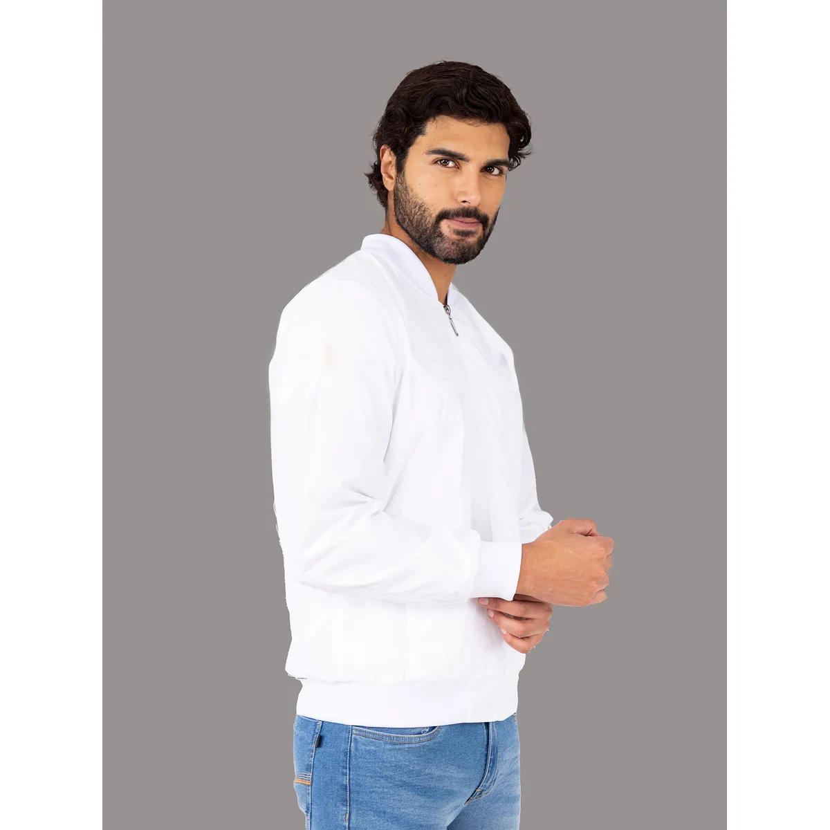 JUSTO - CASACA BOMBER JUSTO HOMBRE  SOLIDO SLIM FIT