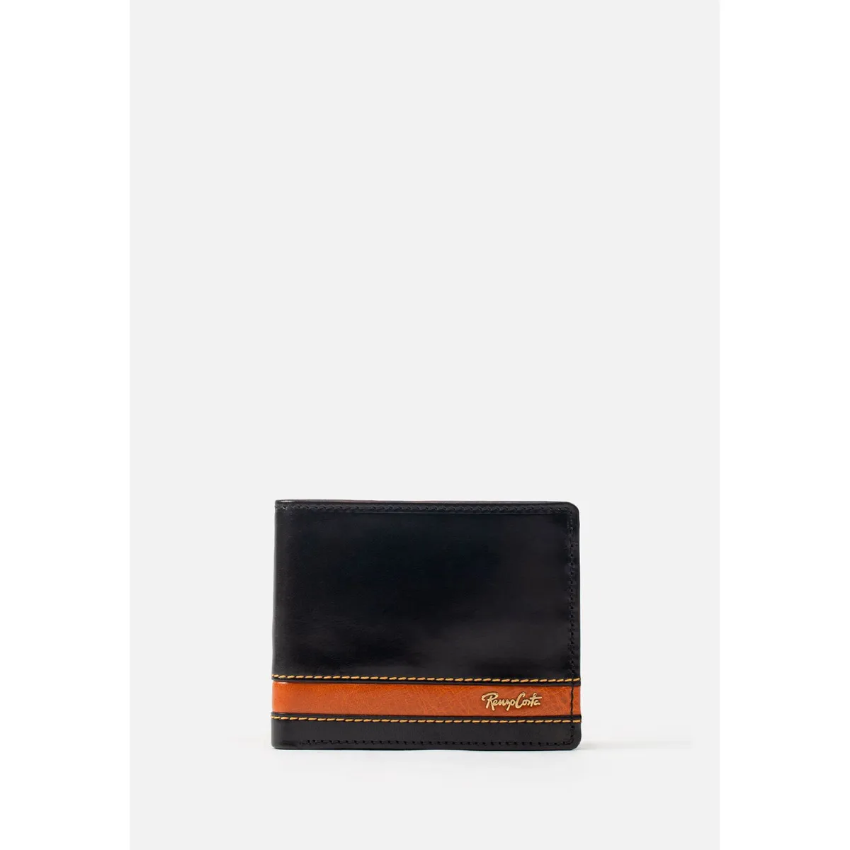 RENZO COSTA - BILLETERA DE DOS CUERPOS EN CUERO ITALIANO Y DETALLES EN CONTRASTE