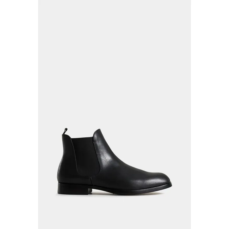 VELEZ - Vélez Botas Chelsea Cuero Para Hombre Punta Almendrada Negro