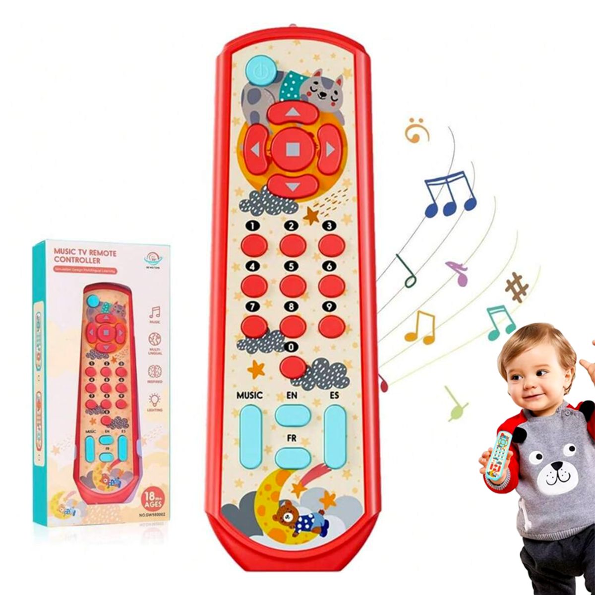 GENERICO - Juguete Didáctico Control Remoto Rojo Musical