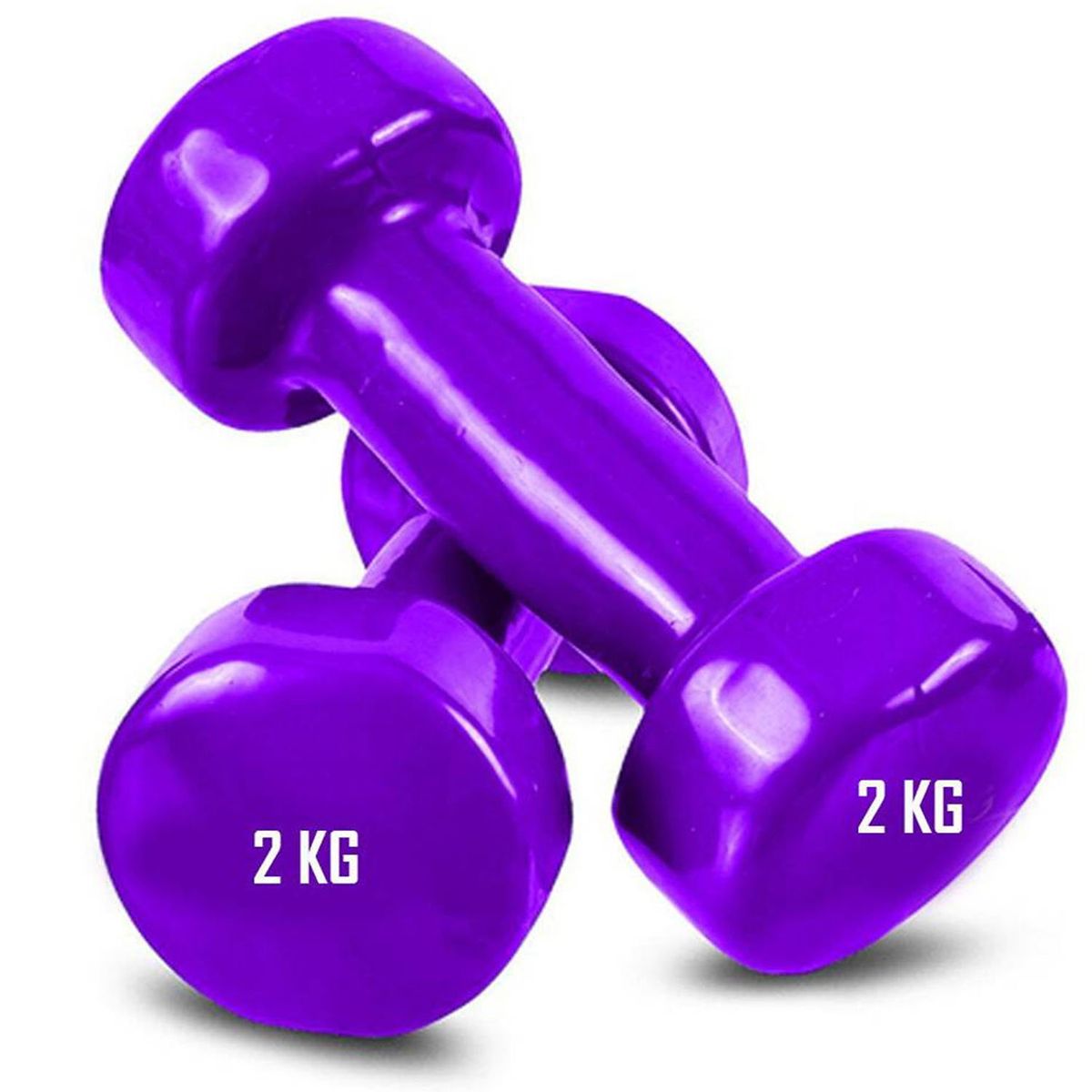 GENERICO - Mancuernas de Vinil 2 Kg Pack 2 Unidades Morado