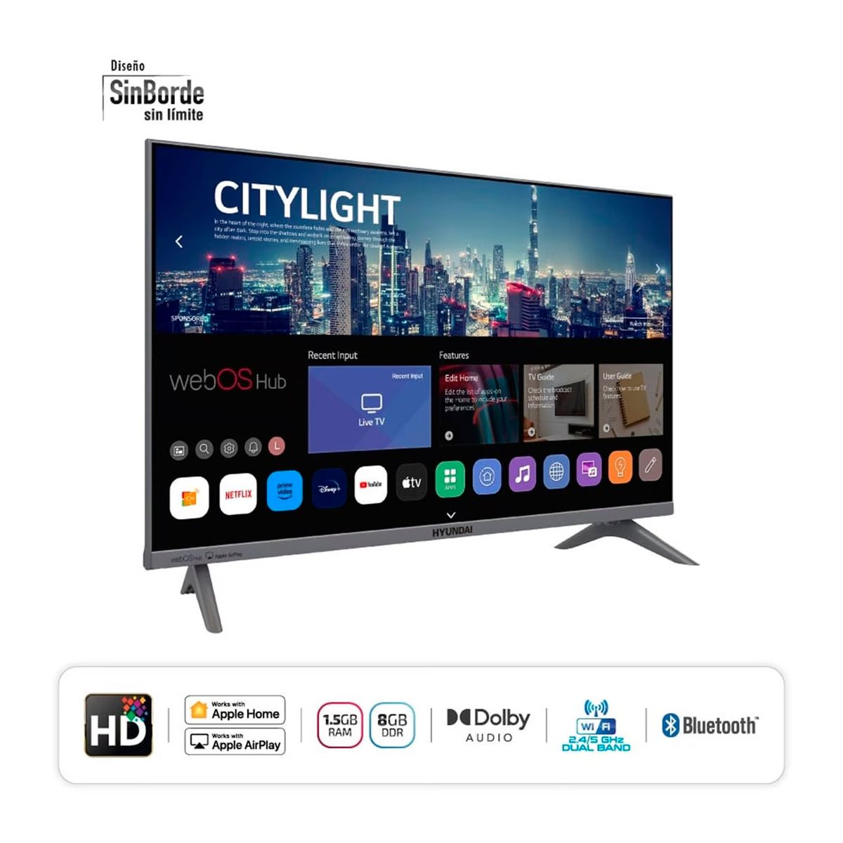 HYUNDAI - Televisor Hyundai 32 Smart TV HYLED3256WiM