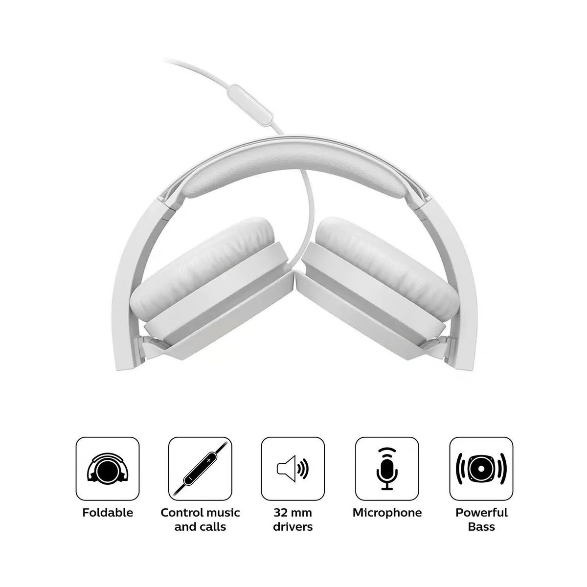 PHILIPS - Audífonos On Ear con Micrófono TAH4105WT BLANCO