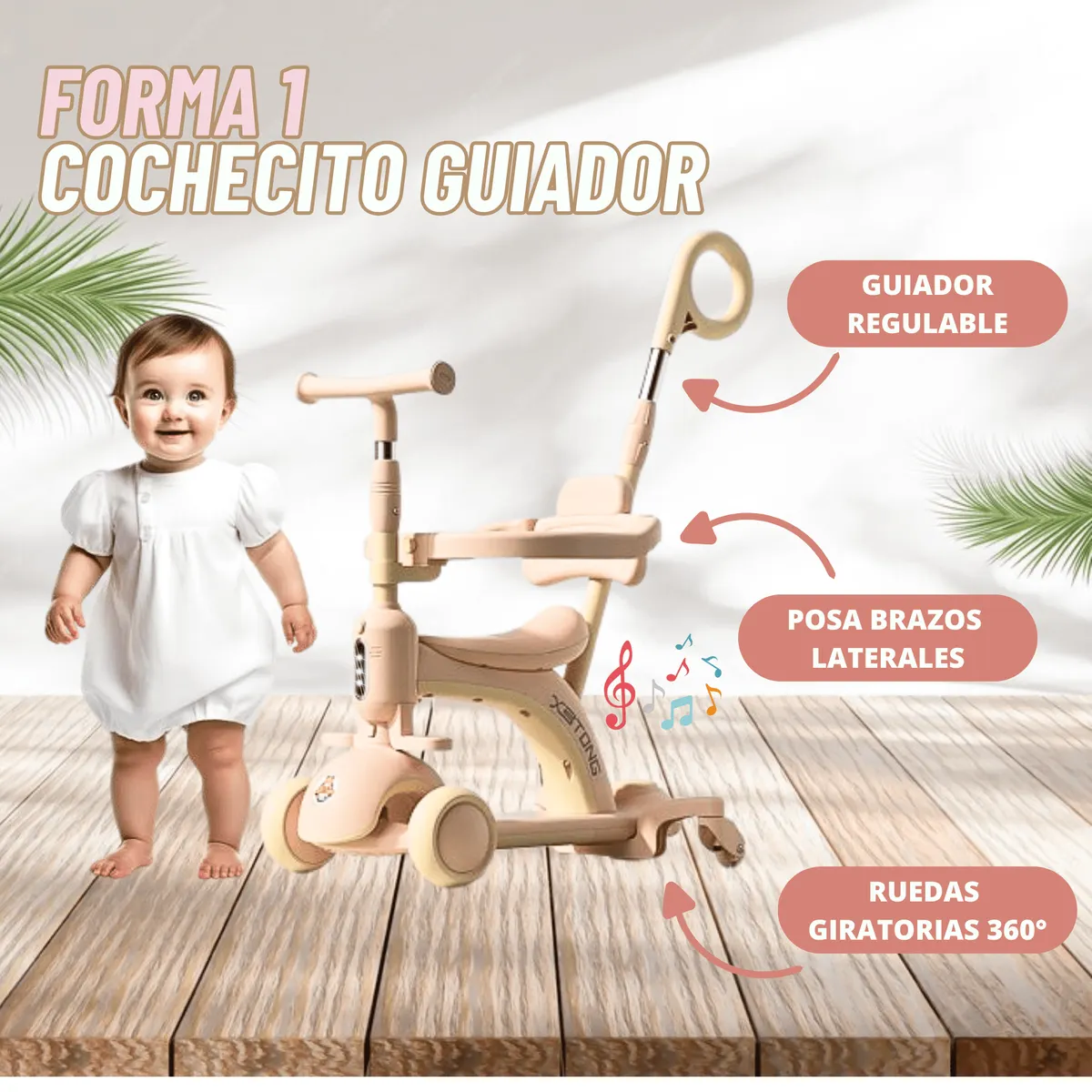 GENERICO - Scooter Infantil Multifuncional 4en1 juguete para niñas