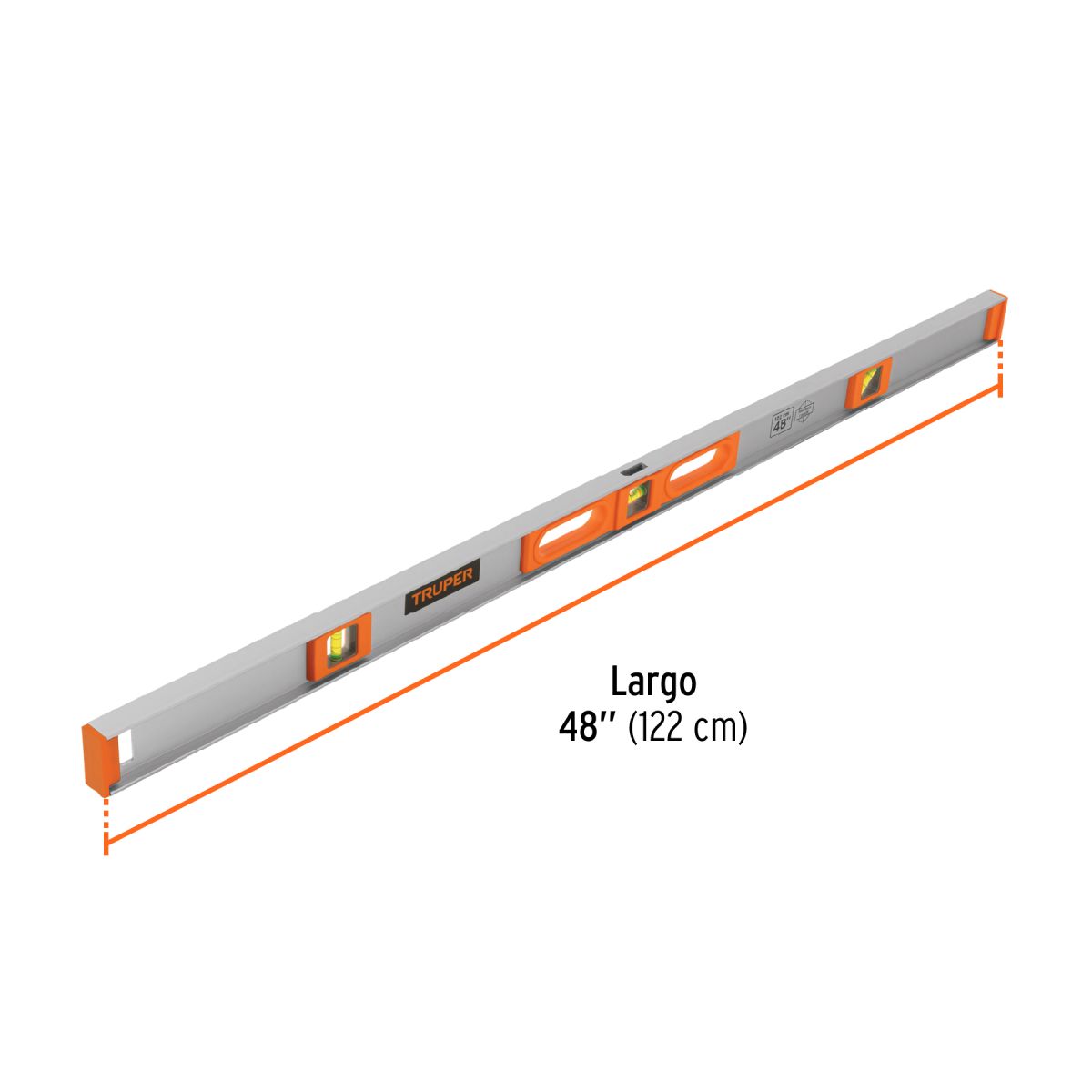 TRUPER - Nivel Profesional de 48" de Mano Aluminio, TRUPER 17040