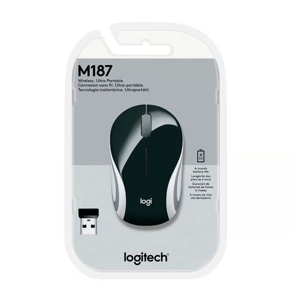 LOGITECH - Mouse Mini Logitech Inalámbrico M187 Negro Black