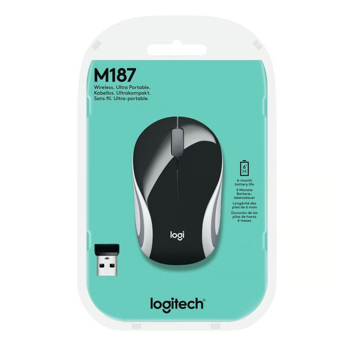 LOGITECH - Mouse Mini Logitech Inalámbrico M187 Negro Black