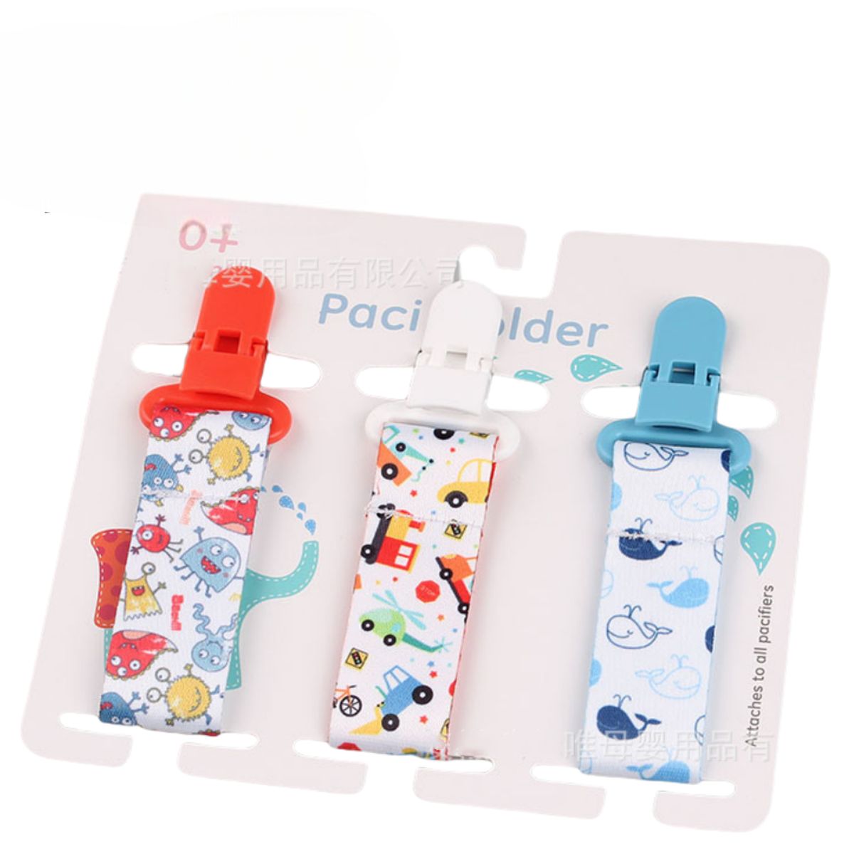 THE BABY SPOT - Pack x 3 un - Sujetadores de chupón para bebé (WHALE)