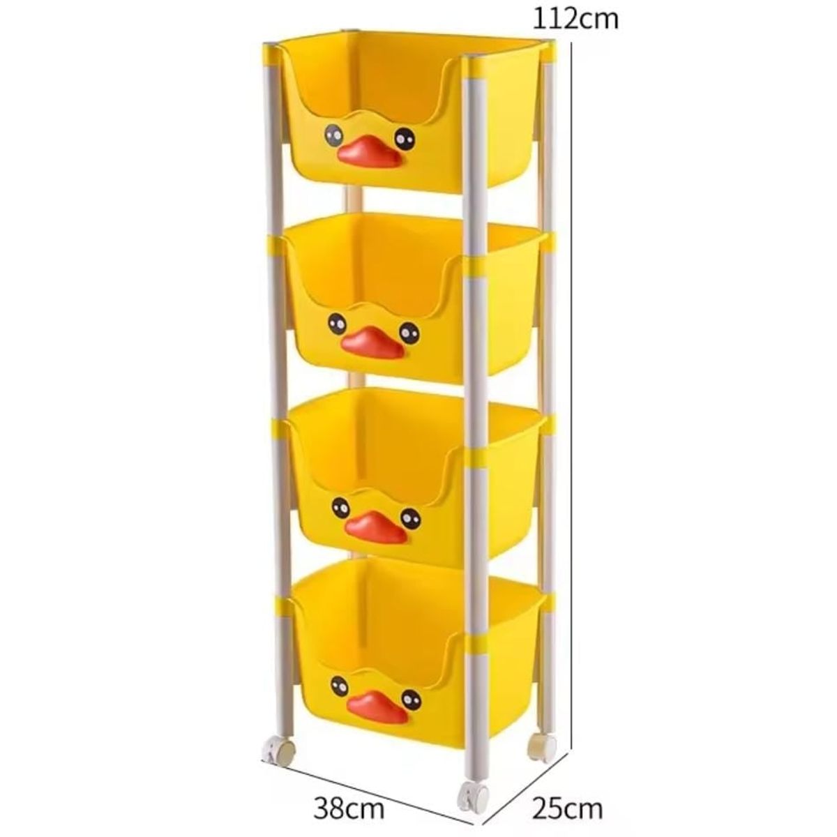 OEM - Organizador Kawaii 4 Niveles Modelo Patito Color Amarillo