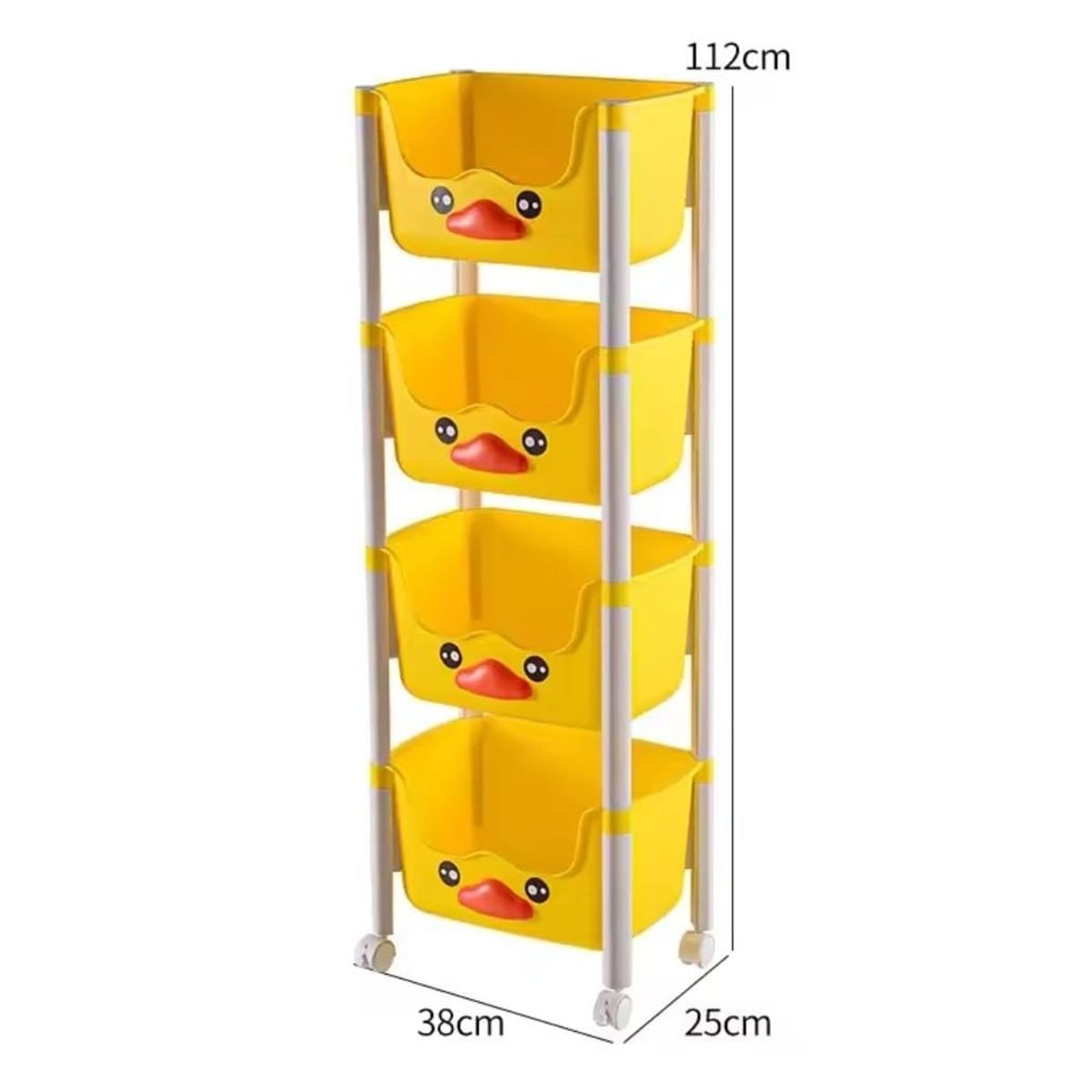 OEM - Organizador Kawaii 4 Niveles Modelo Patito Color Amarillo
