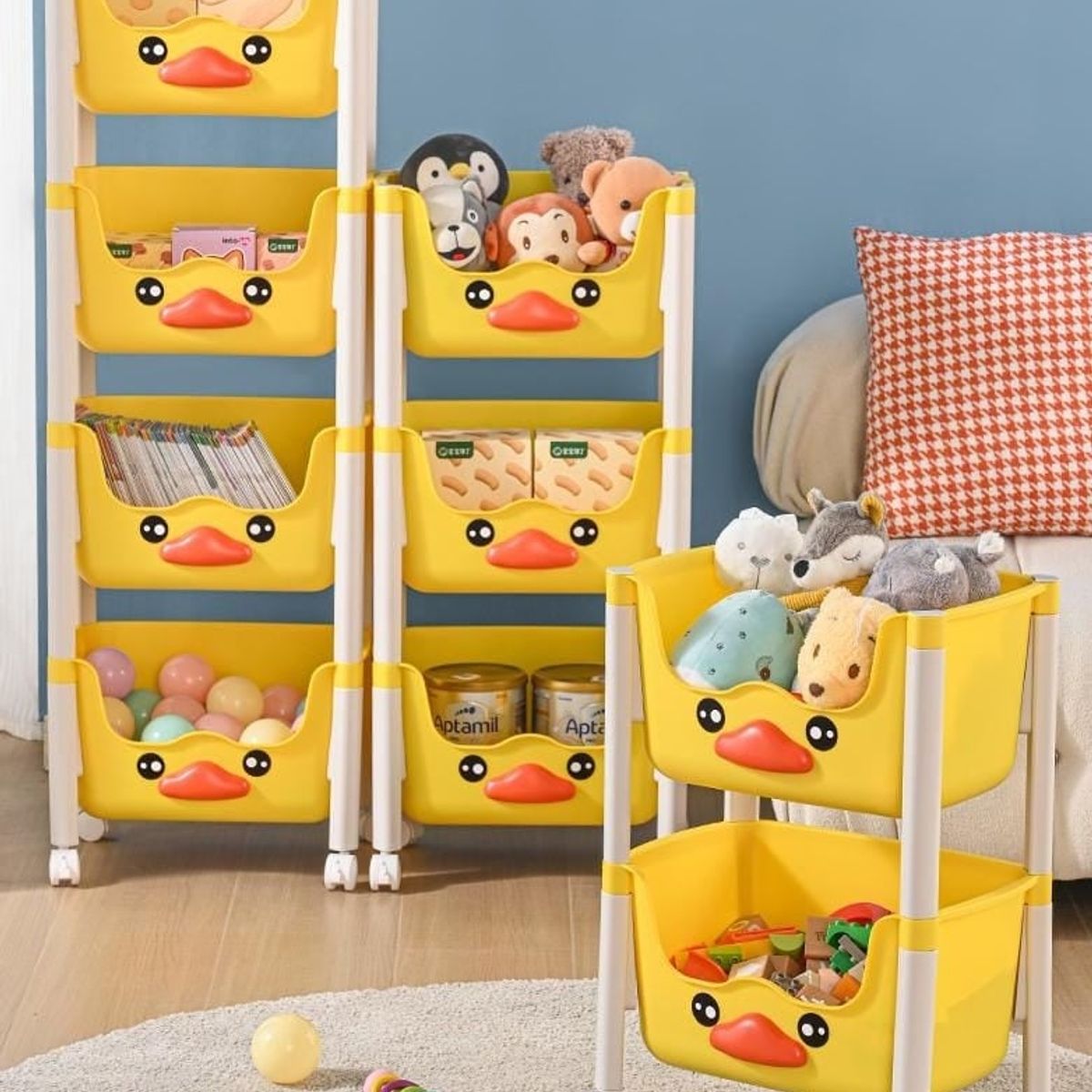 OEM - Organizador Kawaii 4 Niveles Modelo Patito Color Amarillo