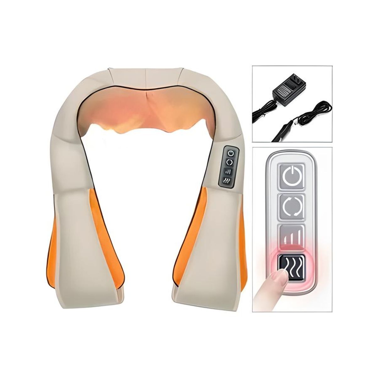 GENERICO - MASAJEADOR DE CUELLO 4D INFRAROJO ESPALDA PIERNAS PIES CINTURA 16 RODILLOS