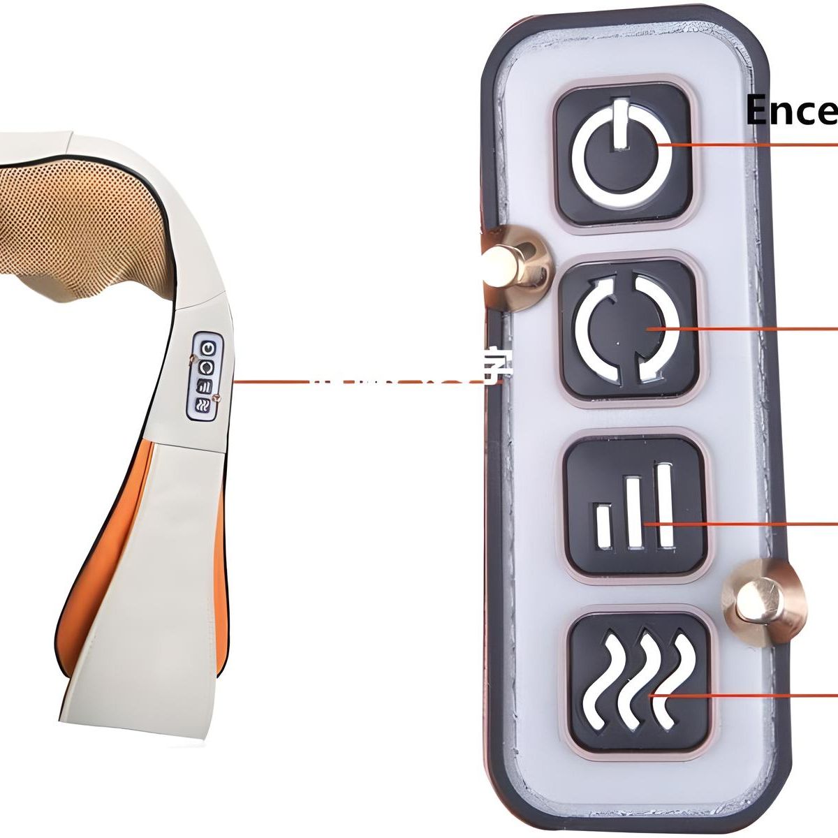 GENERICO - MASAJEADOR DE CUELLO 4D INFRAROJO ESPALDA PIERNAS PIES CINTURA 16 RODILLOS