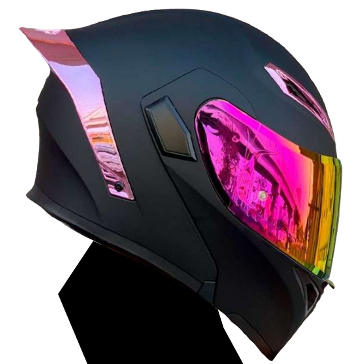 CES - CASCO MOTO DOBLE CERTIFICADO ECER DOT DOBLE VISOR NEGRO MATE ROSA M