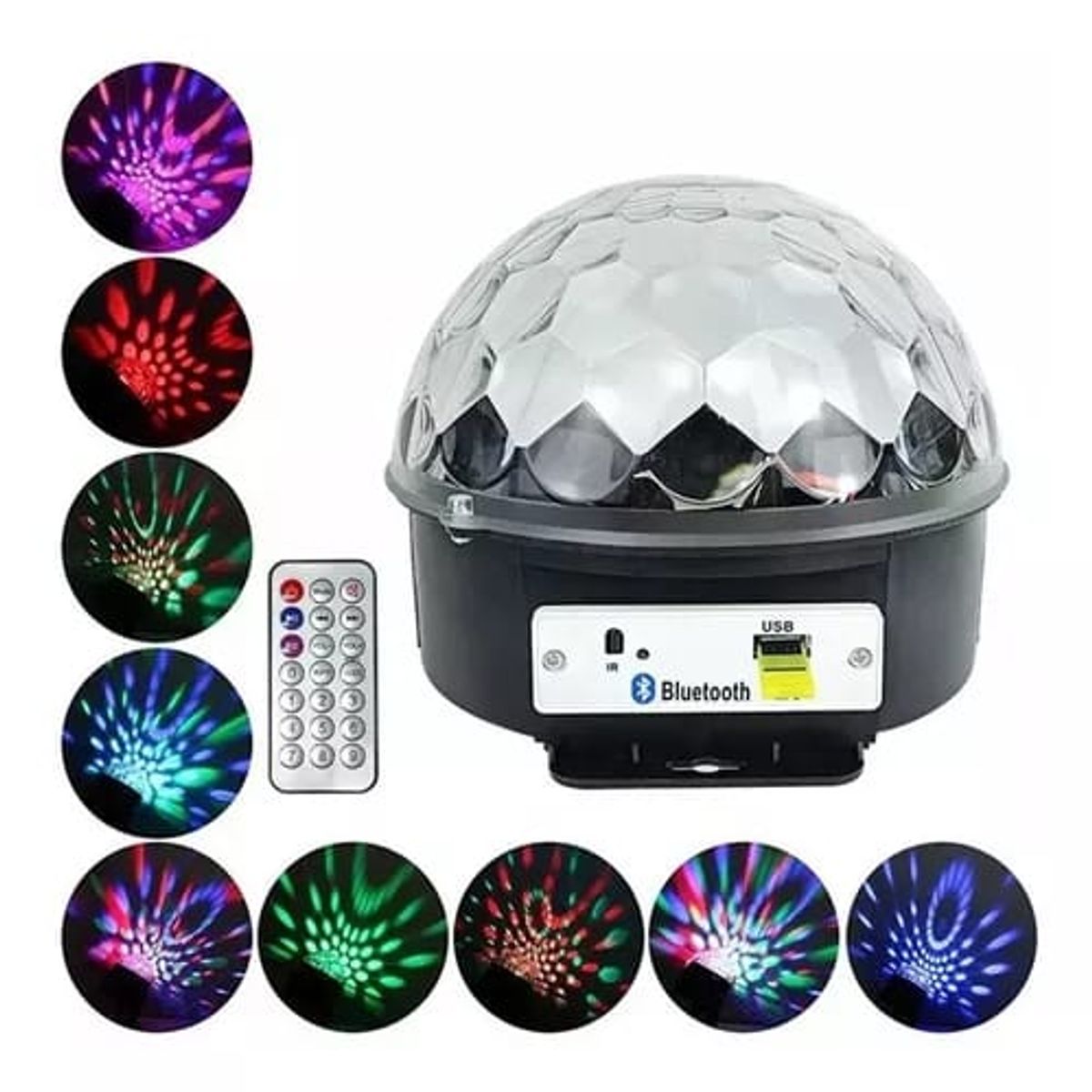 GENERICO - PARLANTE BLUETOOTH BOLA MÁGICA LED MULTICOLOR PARA FIESTA