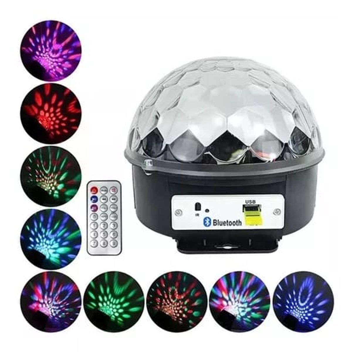 GENERICO - PARLANTE BLUETOOTH BOLA MÁGICA LED MULTICOLOR PARA FIESTA