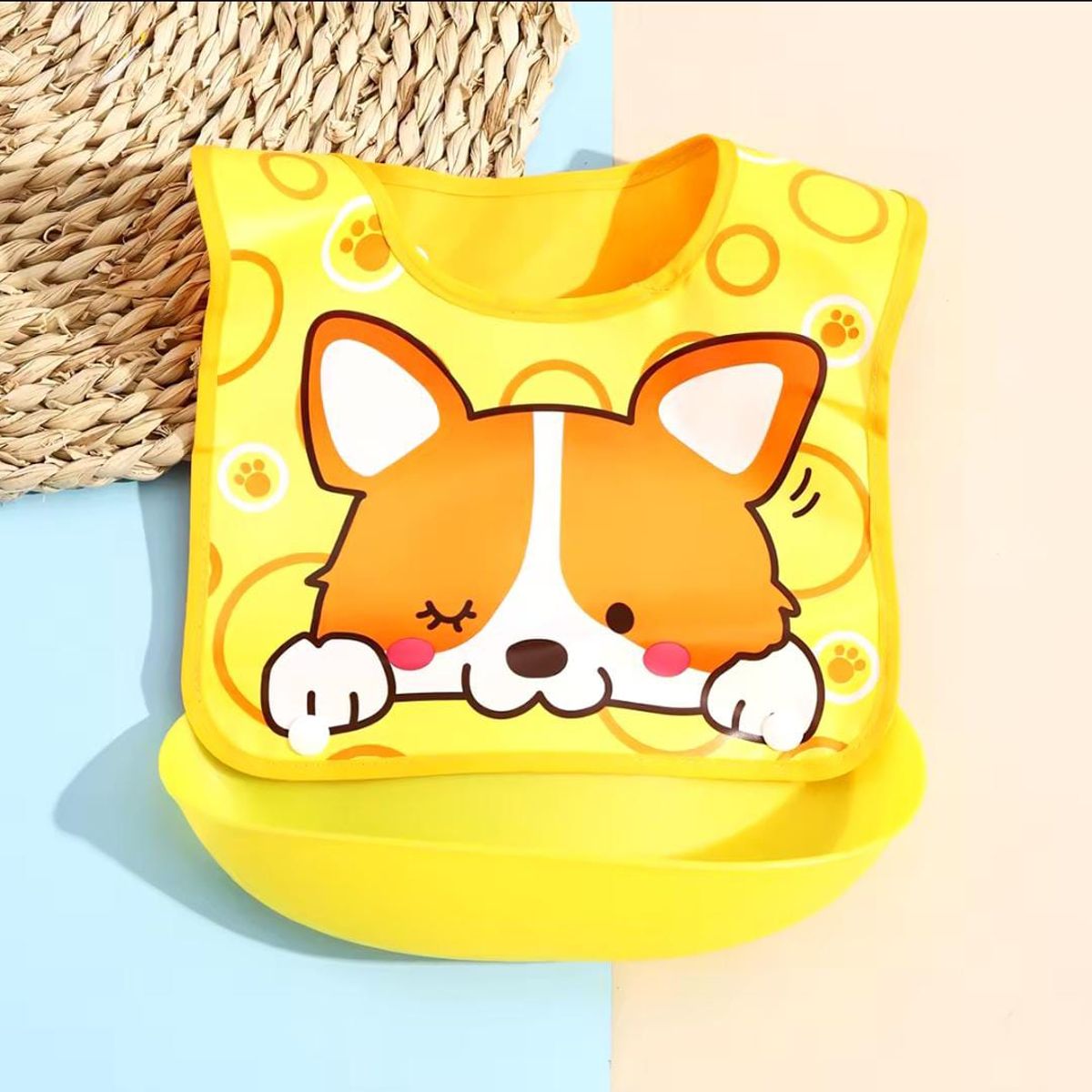 GENERICO - Babero Silicona Bebé Impermeable - Amarillo -Generico