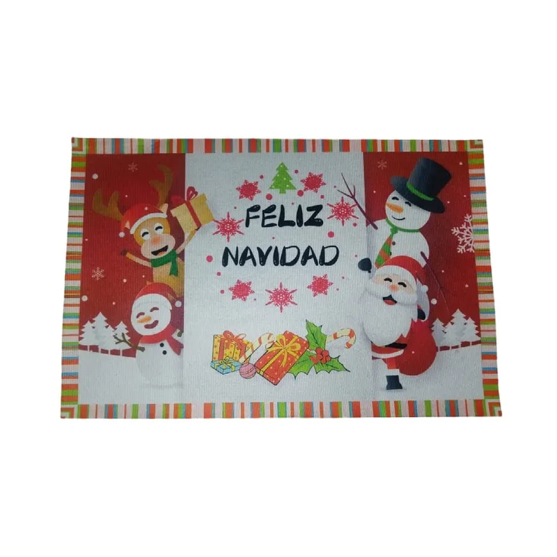 GENERICO - SET DE 2 TAPETES NAVIDEÑO ANTIDESLIZANTE ALFOMBRA  58 X 38 CM