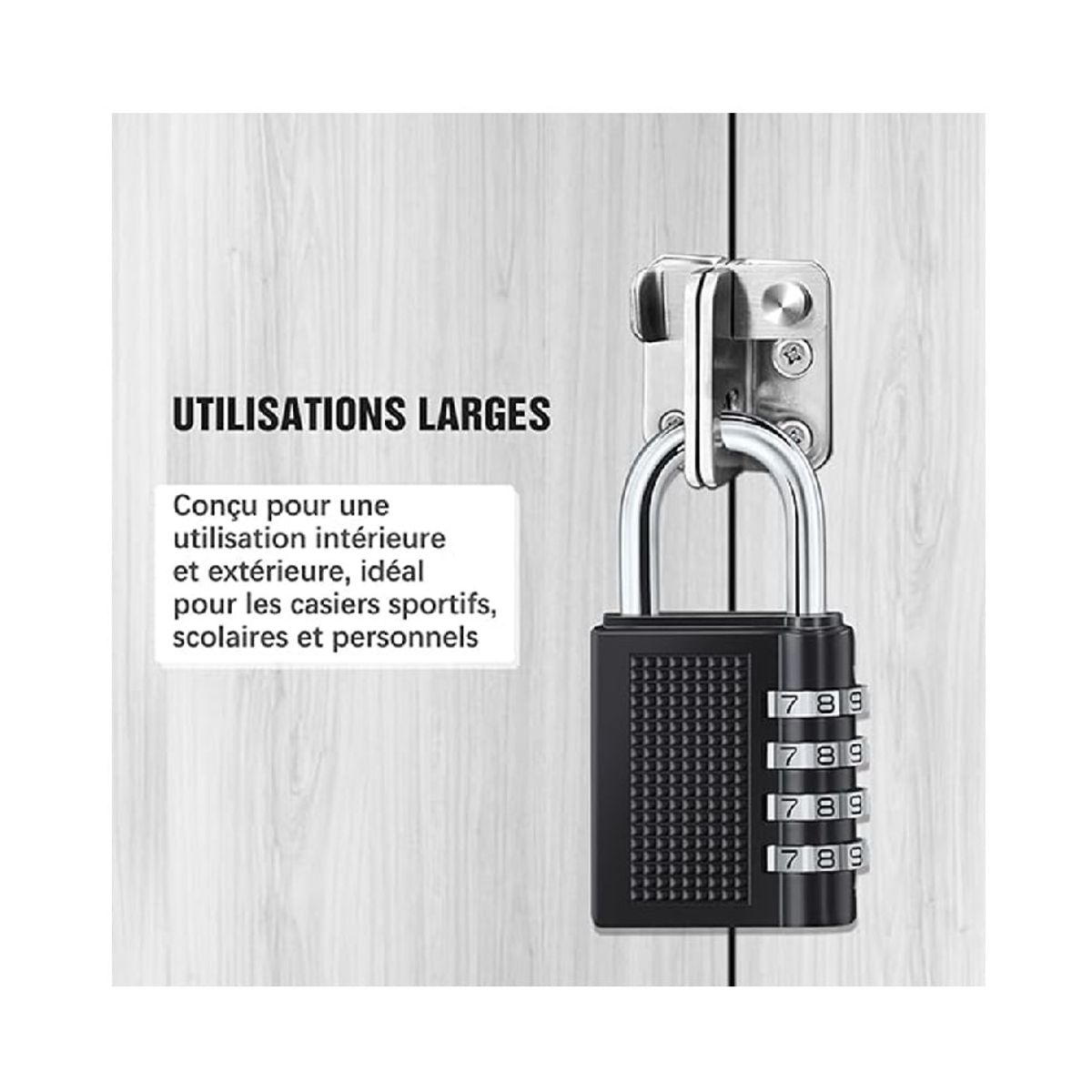 GENERICO - CANDADO DE SEGURIDAD CON CLAVE NEGRO