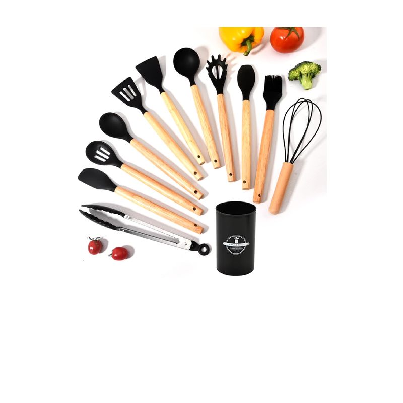 OEM - SET DE 12 UTENSILIOS DE COCINA DE SILICONA