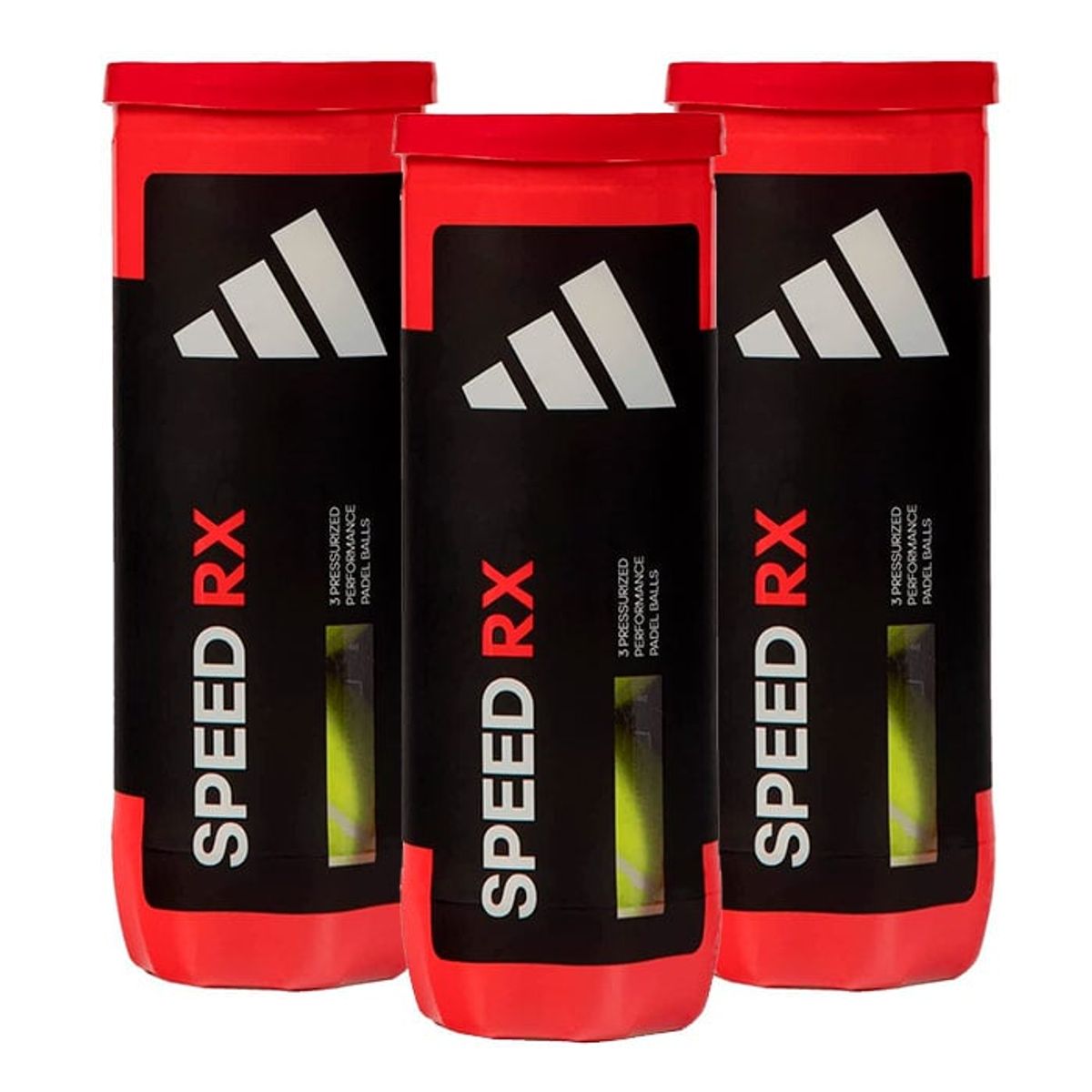 ADIDAS - PACK DE 3 TUBOS DE PELOTAS ADIDAS PADEL SPEED RX