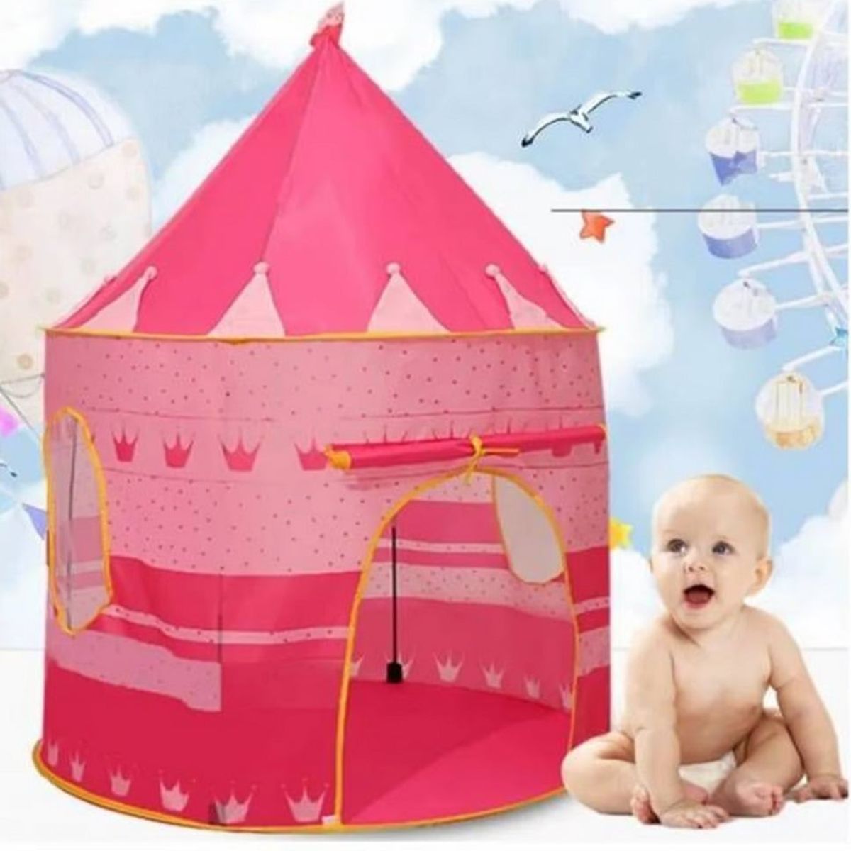 GENERICO - CARPA CASTILLO CASA DE JUEGOS -ROSADO