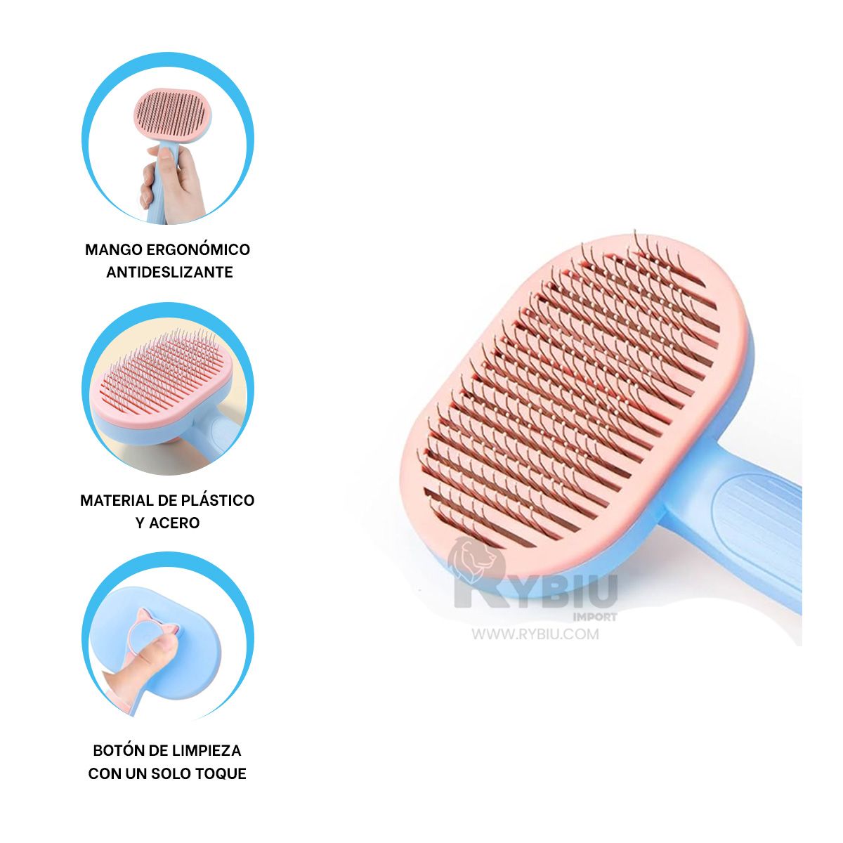 RYBIU IMPORT - Herramienta de Masaje Util en Celeste Y+Banderitas Adhesivas