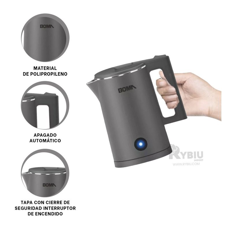 RYBIU IMPORT - Jarron Domestico de 1800ml en Plomo Y+Gift Stickers