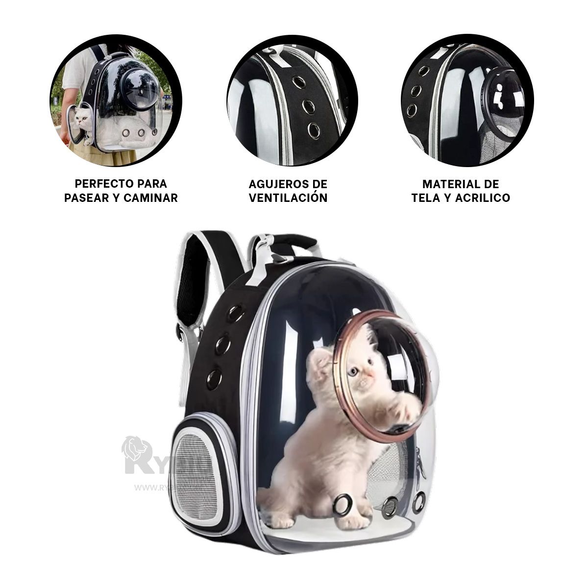 RYBIU IMPORT - Morral Resistente y Moderna de Color Negro Y+Regalo Agendita