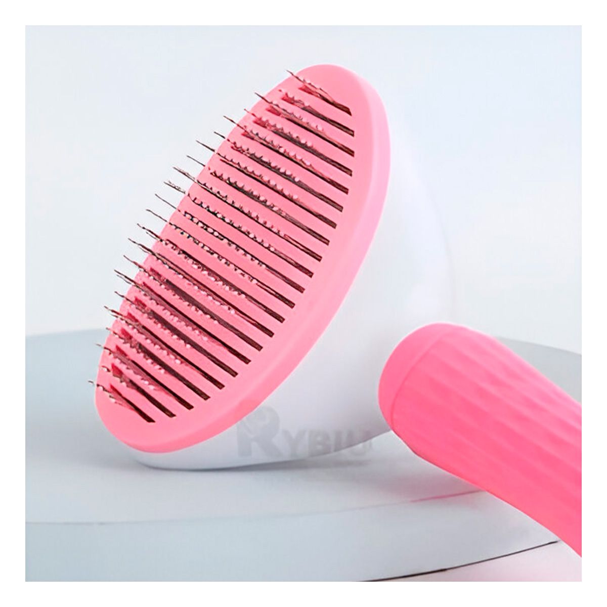 RYBIU IMPORT - Peine Pet de Material ABS en Color Rosado Y+Papel de Regalo