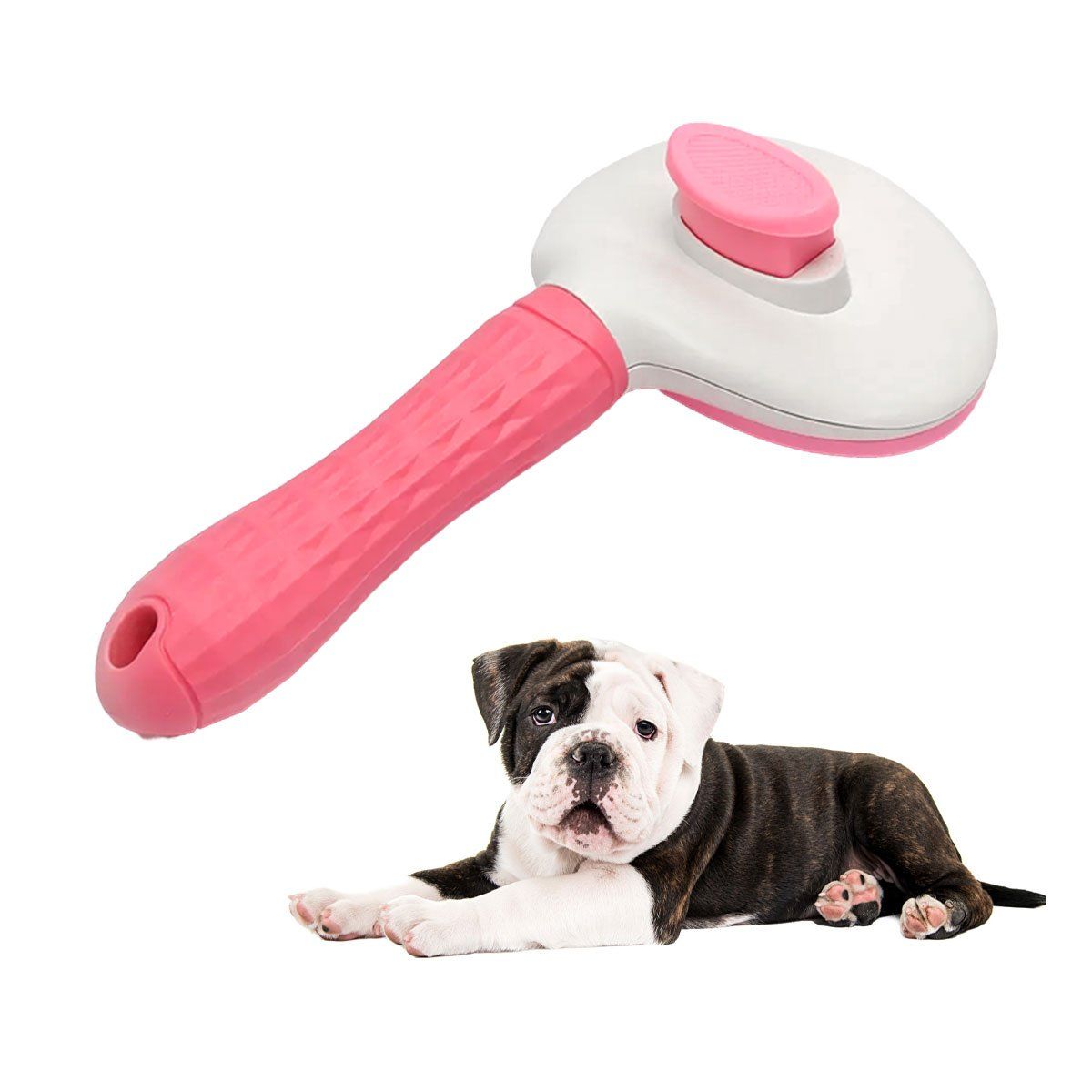 RYBIU IMPORT - Peine Pet de Material ABS en Color Rosado Y+Papel de Regalo