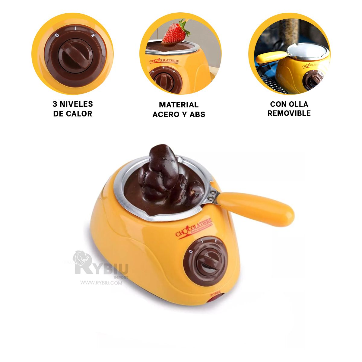 RYBIU IMPORT - Cacerola con Accesorios en Amarillo Y+Post-it Adhesivos