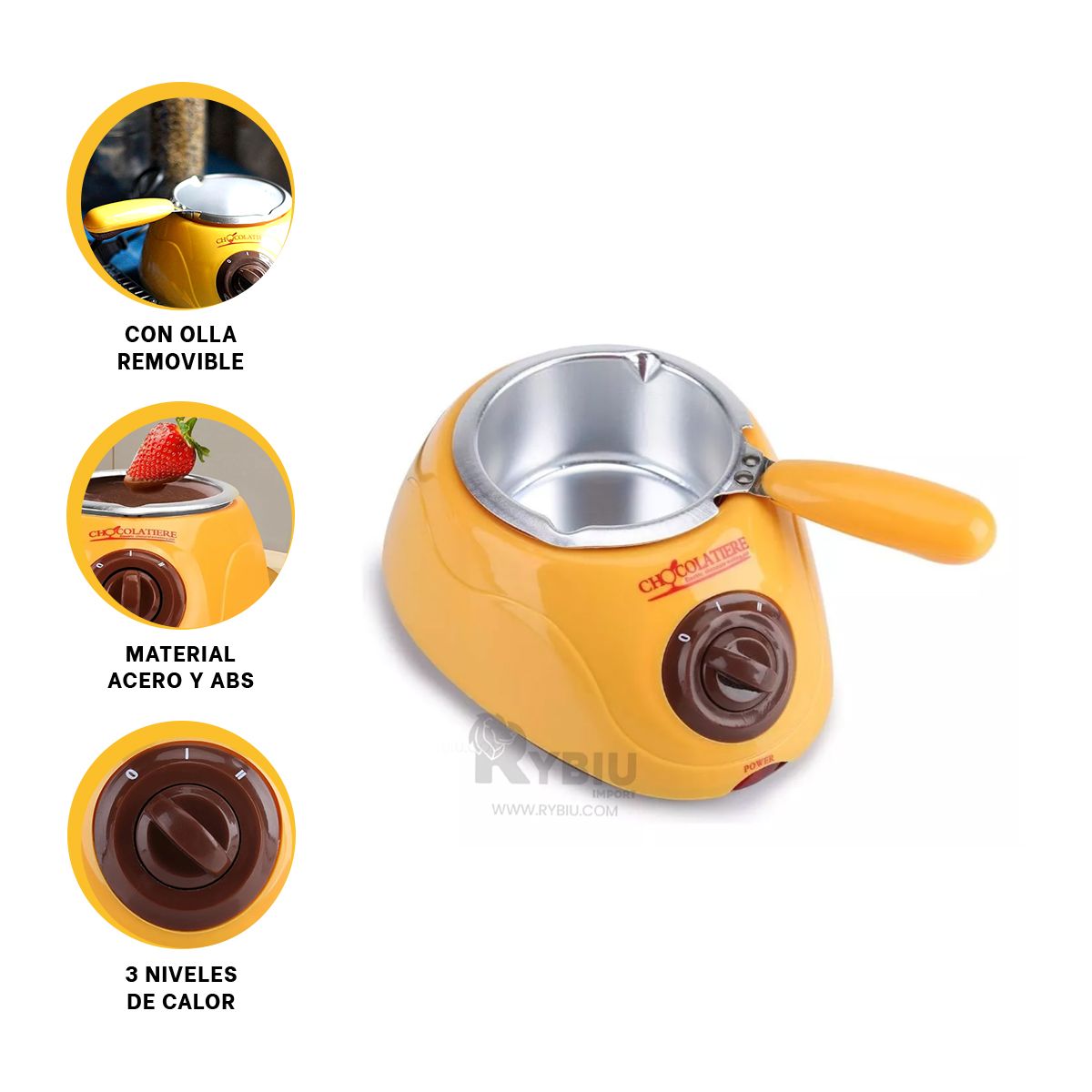 RYBIU IMPORT - Cacerola con Accesorios en Amarillo Y+Post-it Adhesivos