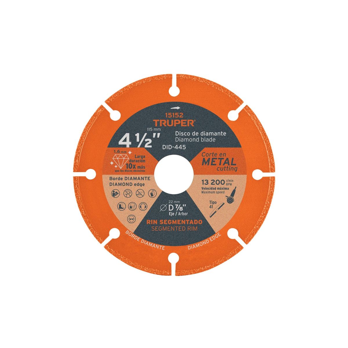 TRUPER - Disco de  corte de metal , disco diamantado TRUPER